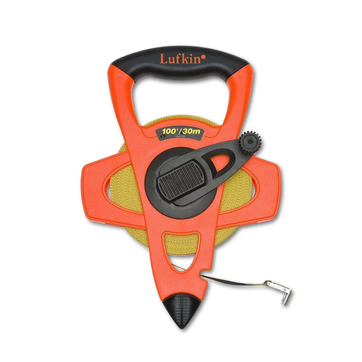 Crescent Lufkin 1/2" x 30m/100' Hi-Viz Orange Fiberglass SAE/Metric Dual Sided Tape Measure - FM030CME