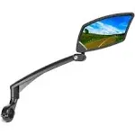 Handlebar Bike Mirror, Scratch Resistant Glass Lens, Ajustable and Rotatable Safe Rearview Bicycle Mirror