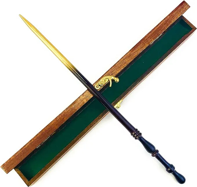 Witch and Wizard Wand in Real Wooden Display Box - Will O'Wisp's Wand Emporium ...