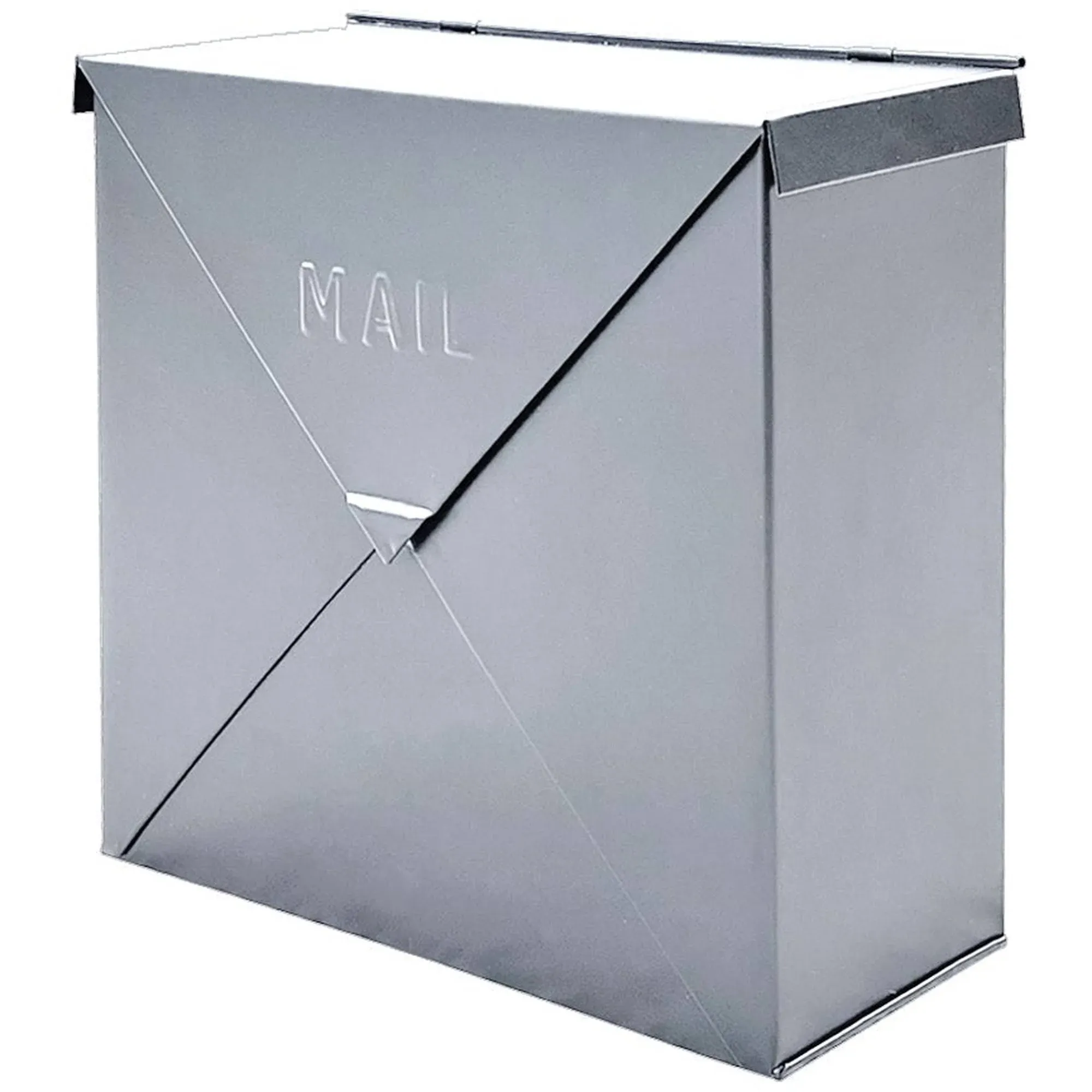 NACH Chicago Silver Wall Mount Mailbox, Rust Resistant Metal Mailbox Wall Mount, Metal Mailboxes for Outside Wall Mount, Wall Mailbox, Outdoor Mailboxes 10 x 10 x 4 inches, Silver Mailbox, MB-6300SLV