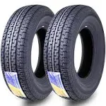 Free Country New Premium Trailer Radial Tires ST225/75R15 10PR Load Range E w/Featured Side Scuff Guard, Set 4