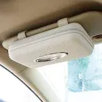 Cartisen Car Tissue Holder, Sun Visor Tissue Holder, Zipper Car Visor Napkin Holder, PU Leather Backseat Tissue Case for Car,Veh