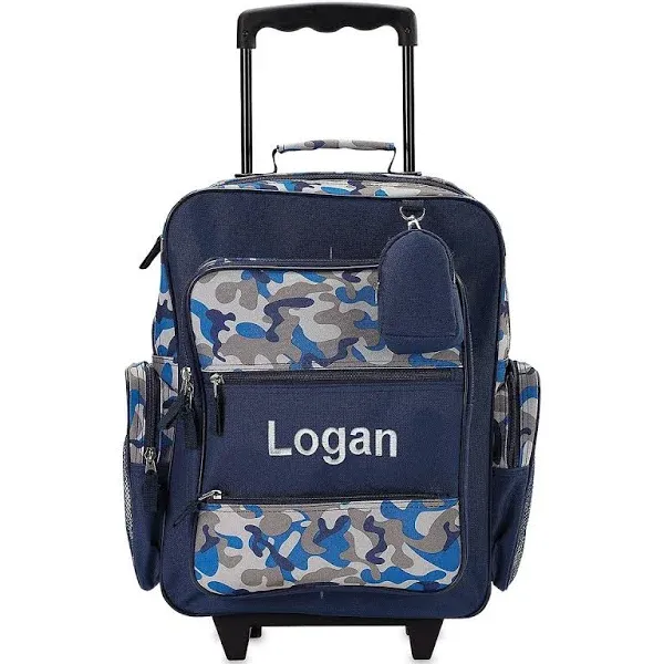 Blue Camo Personalized Rolling Luggage