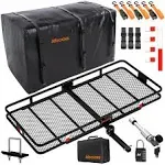 Mockins XXL 70&#034;x30&#034;x6&#034; Folding Trailer Hitch Cargo Carrier Hitch Mount w/Hitc...