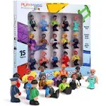 Playmags Magnetic Figures-Community Figures Set of 15 Pieces - Play People Perfect for Magnetic Tiles - Stem Learning Toys Children - Magnetic Tiles