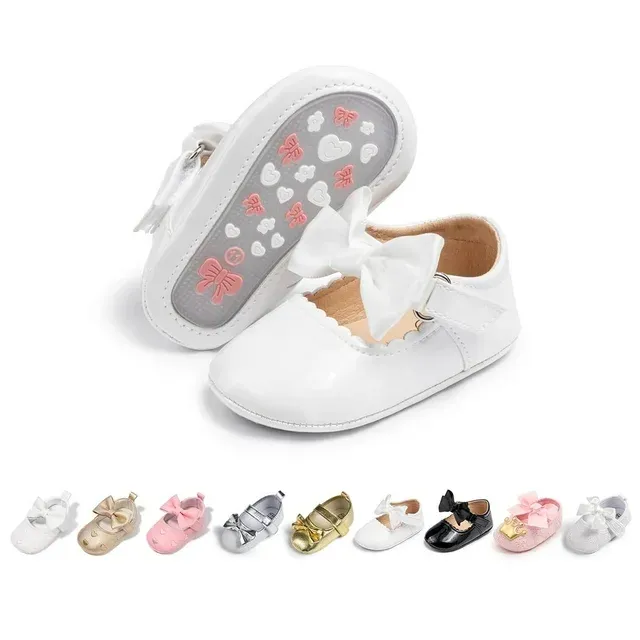 Baby Deer Baby Girl Satin Slipper with Lace Trim and Satin Tie - White