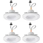 6 in. Selectable CCT Integrated LED Recessed Light Trim /Night Light Feature 4pk