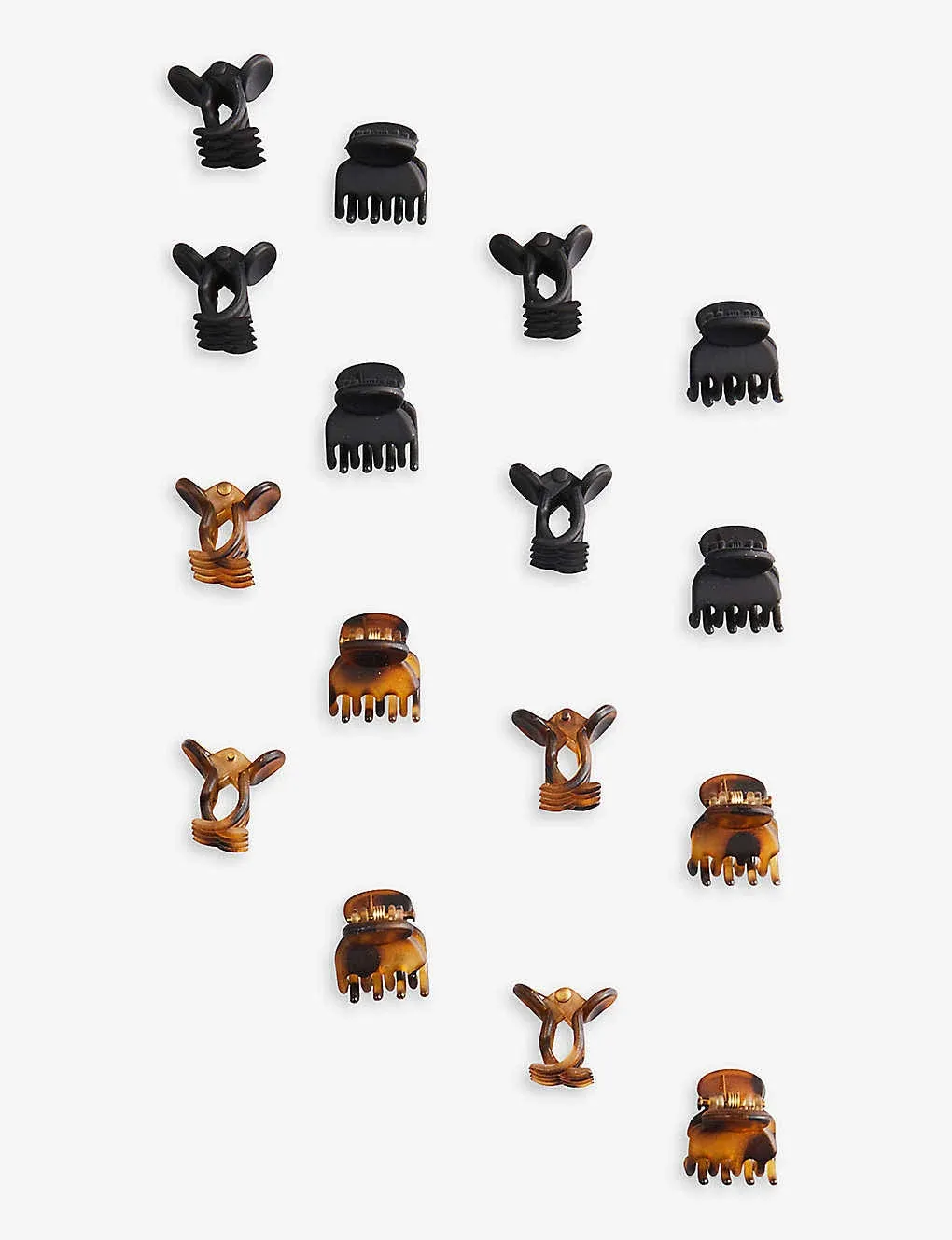 Mini Recycled-plastic Claw Clips Set Of 16