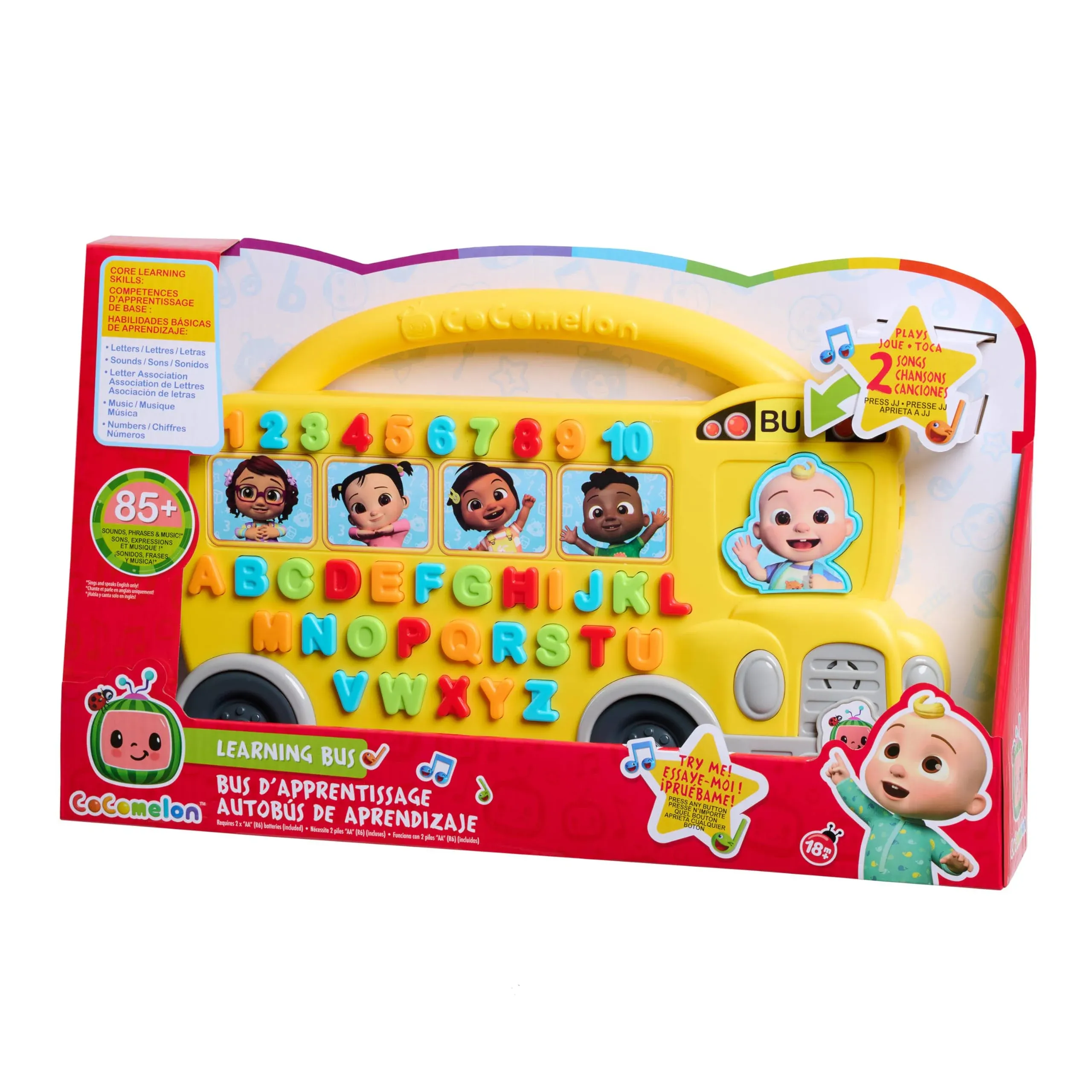 Cocomelon Learning Bus, Over 85 Learning Phrases, Counting, Alphabet, Music, Sounds, Yellow