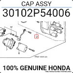 30102-P54-006 OEM HONDA B18B 94-01 INTEGRA LS GS SE RS DISTRIBUTOR CAP *