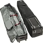 Athletico Rolling Double Ski Bag - Padded With Wheels One Size, Black