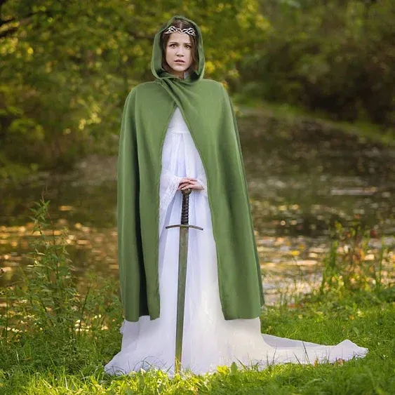 Renaissance Hooded Cape Vintage Cloak Medieval Cloak with Hood Halloween Medieval Cosplay Cloak