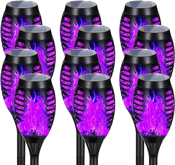 Solar Lights Outdoor Waterperoof Purple\x902022 Upgraded ‘outdoor Solar Torch Light