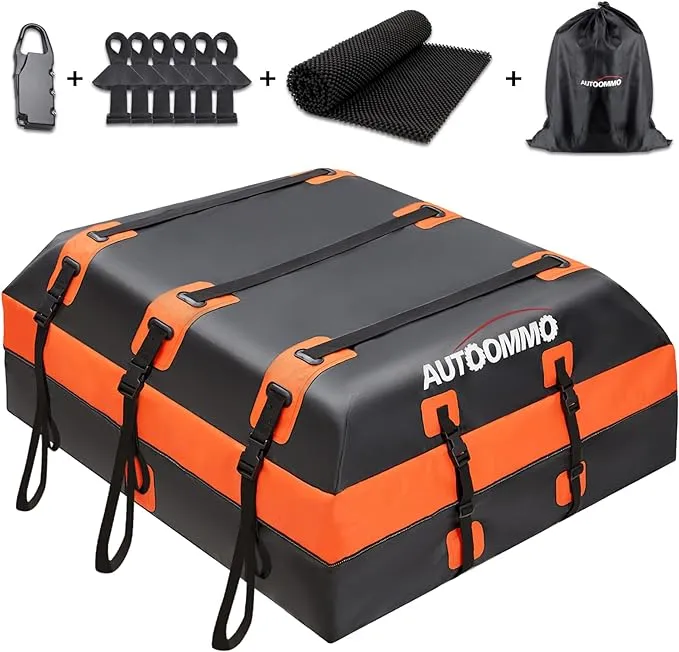 AUTOOMMO 19 Cubic Rooftop Cargo Carrier, Waterproof, Black