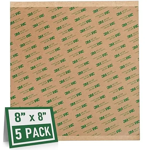 Weupe Adhesive Transfer Tape Double Sided Transfer Sheet 8" x 8" 468MP 5-Pack