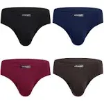 wirarpa Men's Underwear Modal Microfiber Briefs No Fly Covered Waistband Silky Touch Underpants 4 Pack