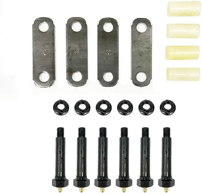 Southwest Wheel Greaseable Single Trailer Axle Shackle Kit for Double Eye Spring