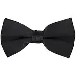 boxed-gifts Men's Solid Color Clip On Bow Tie (Black)