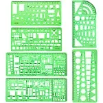 6 Pieces Plastic Measuring Templates Building Formwork Stencils Geometric New