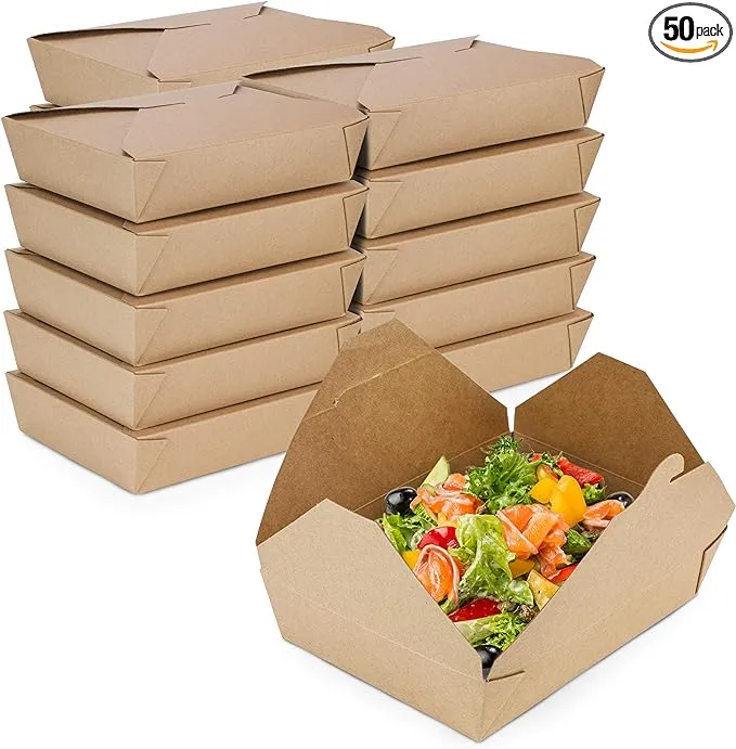 49 oz 8.5 x 6 x 2' Disposable Paper Take Out Food Containers, Microwaveble ...