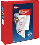 Avery 4" Heavy-Duty View Binder with Locking One Touch EZD Rings, Red