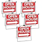 4 Less Co Realtor A-Frame Metal Stand with 24x18 Open House Sign - 5 Pack, RB