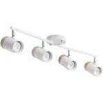 TeHenoo 4-Light Track Lights,28 inch,Adjustable Track Heads, GU10 Socket,Foldable Track Lighting Fixtures for Kitchen, Office,Dining Room, Living Room,White