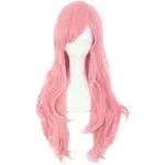 Costume Wigs Long Curly Wig With Bangs Synthetic Wig Beginners Friendly Heat Resistant For Halloween Cosplay Party