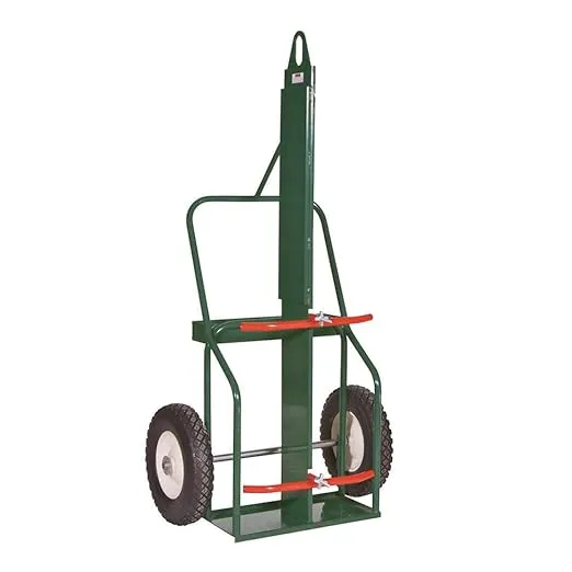 Sumner 782444 209-16FB-LF Double Cylinder Cart, Medium Range, High Rail with Lifting Eye and Firewall, 16" Flat Free Wheel