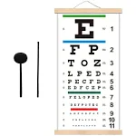 NOYOC Eye Charts for Eye Exams 20 Feet, Snellen Eye Chart with Wooden Frame for Wall Decor, 22x11 Inches Canvas Low Vision Eye Chart with Eye