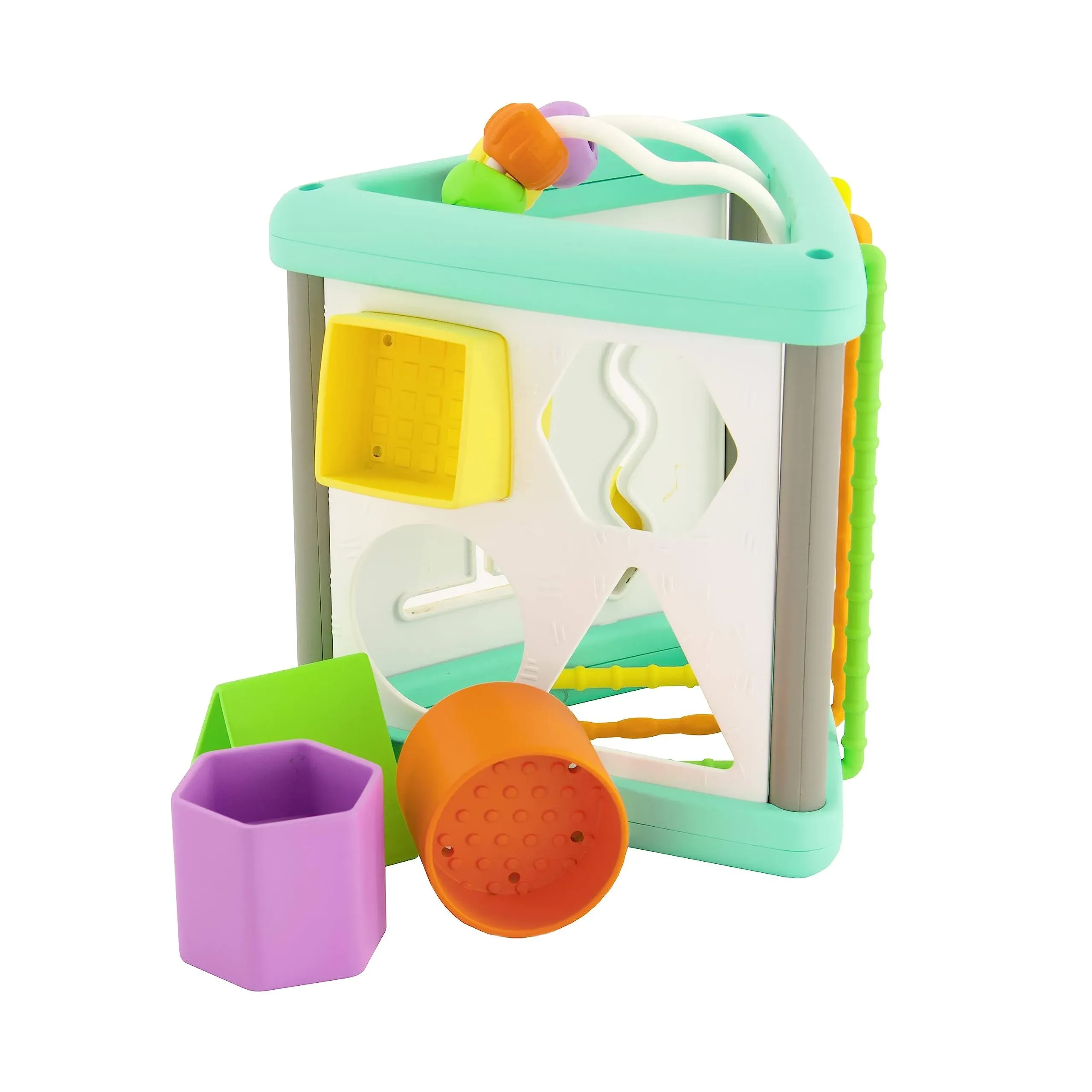 Infantino Activity Triangle & Shape Sorter with Four Shapes, Sensory Toy