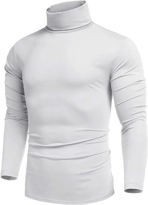 COOFANDY Men's Turtleneck Jumpers Long Sleeve Roll Neck Tops for Men Basic High Neck T Shirts Lightweight Turtle Neck Sweater Pullover