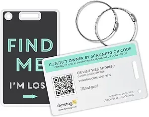 Dynotag Web Enabled Smart Fashion Luggage ID Tags with DynoIQ & Lifetime Recovery ...