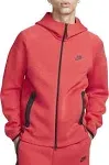 Nike Men's Tech Fleece Full-Zip Windrunner Hoodie, Large, University Red