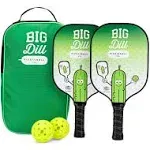 Big Dill Pickleball Paddle Set 2-Pack Pickleball Paddles with Outdoor Pickleball Balls, Paddle Covers & Carry Bag | Pickleball Paddles Set of 2 USAPA Approved