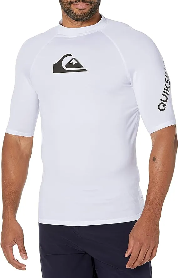 Quiksilver Men's All Time Short Sleeve Rash Guard, Large, White