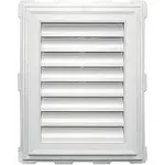 Builders Edge 120071824123 Rectangular Brick Mold 123 Vinyl Gable Vents, 18" x 24", White