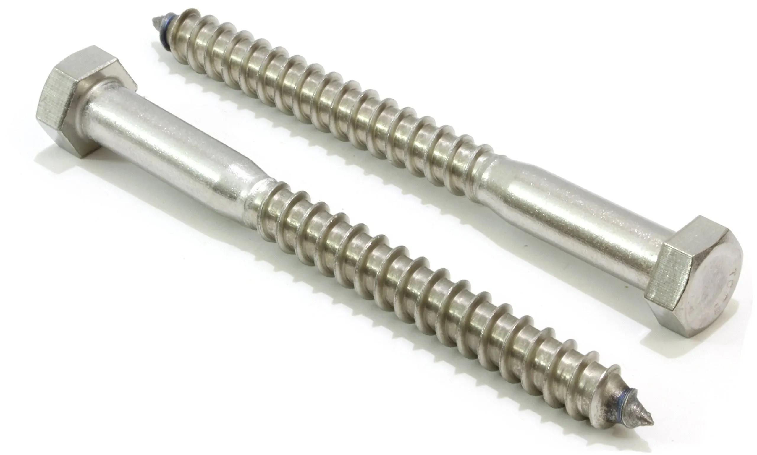 3/8" x 4" Stainless Hex Lag Bolt Screws, (25 Pack) 304 (18-8) Stainless Steel