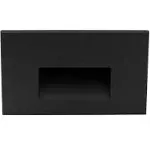 NICOR Wet Location LED Step Light 120V 3000K Horizontal Black Trim (STW11203KHBK)