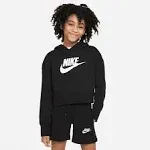 Girls' Nike Club Crop Cotton Blend French Terry Hoodie