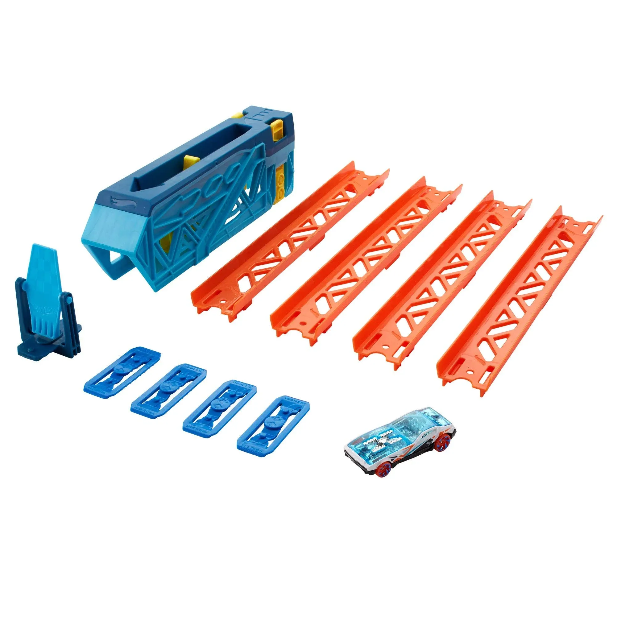 NEW Hot Wheels Track Unlimited Slide &amp; Launch Pack, Fold up Track, Fuel Stop