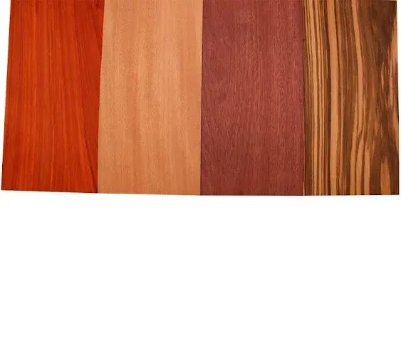 Imported Exotic Hardwood Variety Pack Zebrawood, Purpleheart, Padauk, Okoume 3/4 X 6 4 Pcs - Etsy