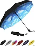 Repel Umbrella Windproof Travel Umbrellas for Rain - Easy Auto Open Close, Durable & Compact Umbrella, Strong Fiberglass Frame, Waterproof Canopy - Backpack, Purse, Portable Umbrella for Travel