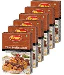 Shan - Tikka Seekh Kabab Seasoning Mix (50g) - Spice Packets for Pakistani Style BBQ (Pack of 6)