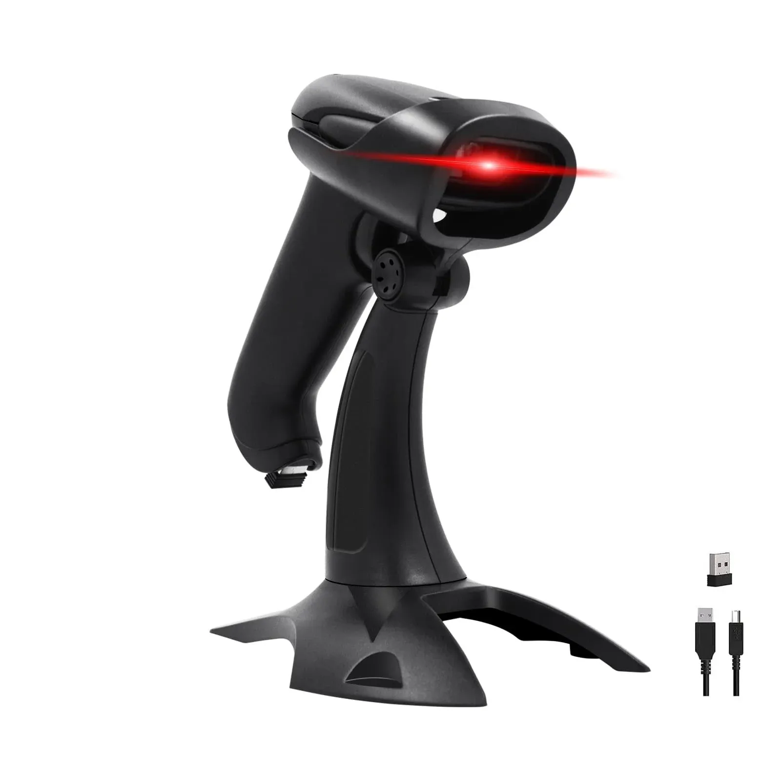 Wireless 2D QR Barcode Scanner with Stand 2.4GHz &amp; USB Wired Barcode Reader 