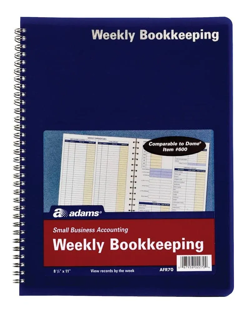 TOPS Bookkeeping Record, 8 Columns, 8.5" x 11", Blue, 64 Sheets/Book (AFR70) | Staples