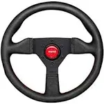 Momo Montecarlo Steering Wheel 350 mm - Black Leather/Red Stitch/Black