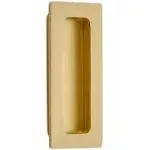 Emtek 220304US4 4 in. Modern Rectangular Flush Pull, Satin Brass