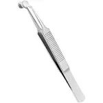 ZGORENDZ Premium Stainless Steel Arita Tauber Meibomian Gland Expressor Forceps Eyelid Massage Tweezers-Round Tip..