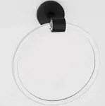 Alno A7240 Black Contemporary Acrylic 6&#034; Diameter Towel Ring